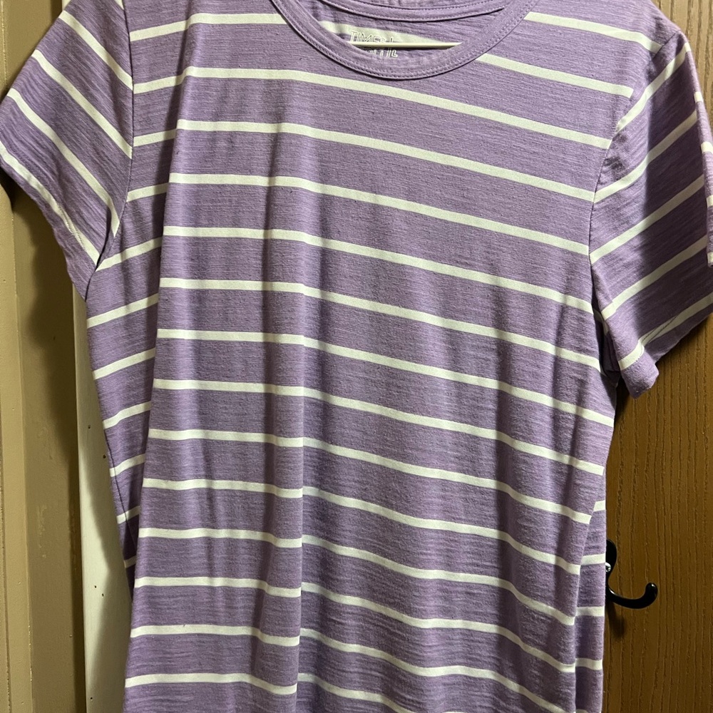 Purple and White Striped T-Shirt
